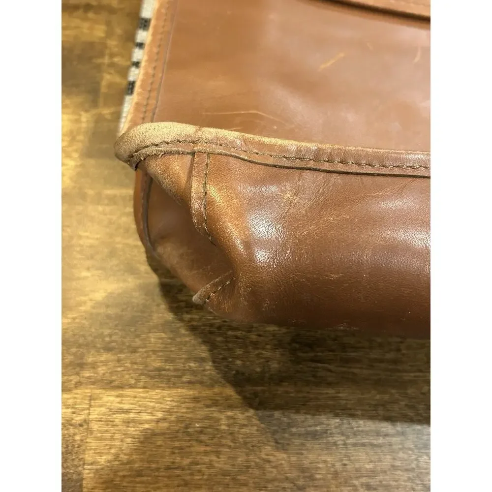 Vintage Jack Georges Leather Briefcase Crossbody Laptop Bag made in USA No Strap